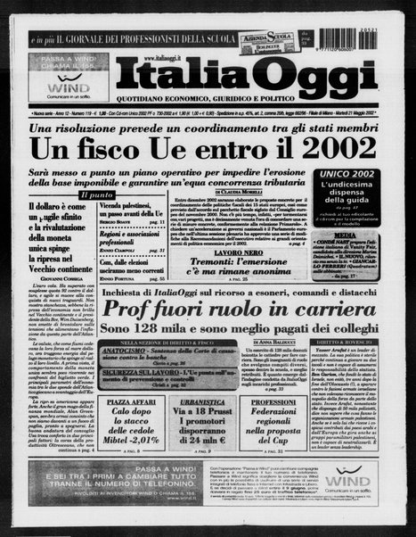 Italia oggi : quotidiano di economia finanza e politica